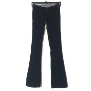 Paige Laurel Canyon Black Velvet Jeans 23 Cotton